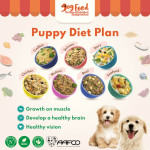 What does a daily meal for puppies include?